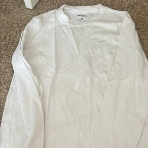 Hollister Men's Classic White Long Sleeve Tee